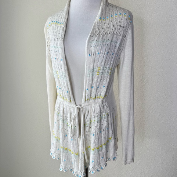 Anthropologie Moth Lazuli Dusted Cardigan Embroidered & Beaded - Picture 9 of 11